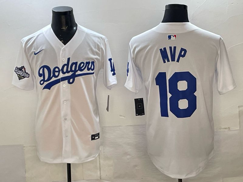 Men Los Angeles Dodgers #18 Mvp White Game 2026 Nike MLB Jersey style 05